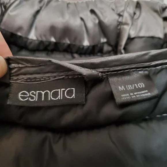 Esmara Silver Metallic Puffer Jacket with Hood, Women's size M - Picture 4 of 9